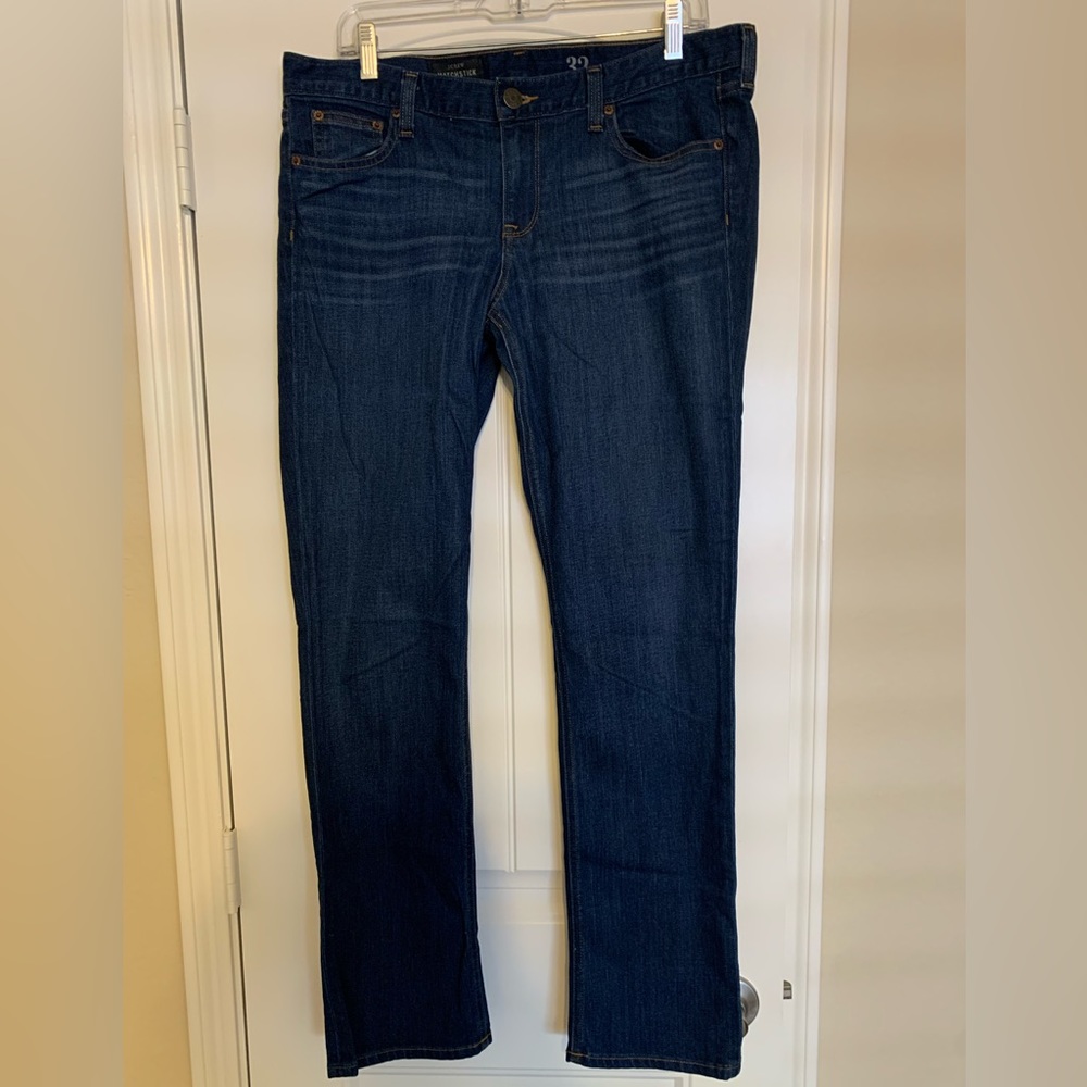 J. CREW Matchstick - Skinny Straight Blue Denim Jeans l Size: 32 Reg LIKE NEW